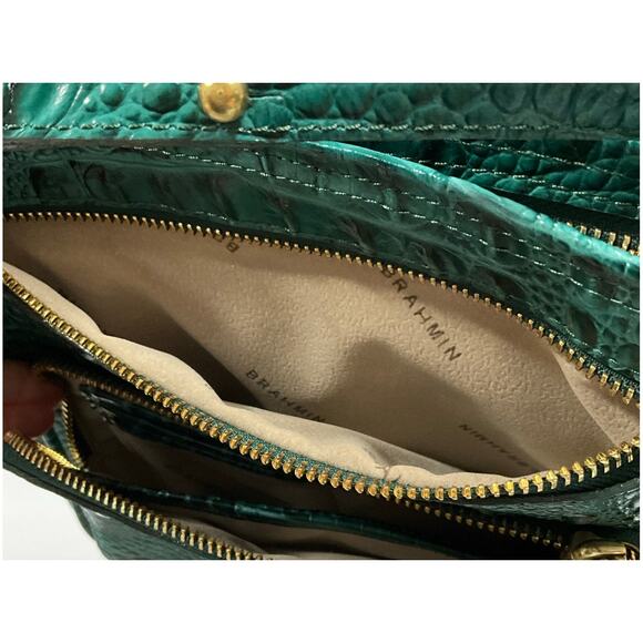 NWT Brahmin Cleo Peacock Melbourne Croc Embossed Crossbody / COA - Picture 6 of 9